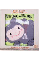 Tissu pastel - petit singe et ses amis