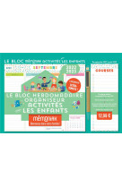 Bloc hebdomadaire organiseur familial mémoniak activités pour les enfants, calendrier 12 mois