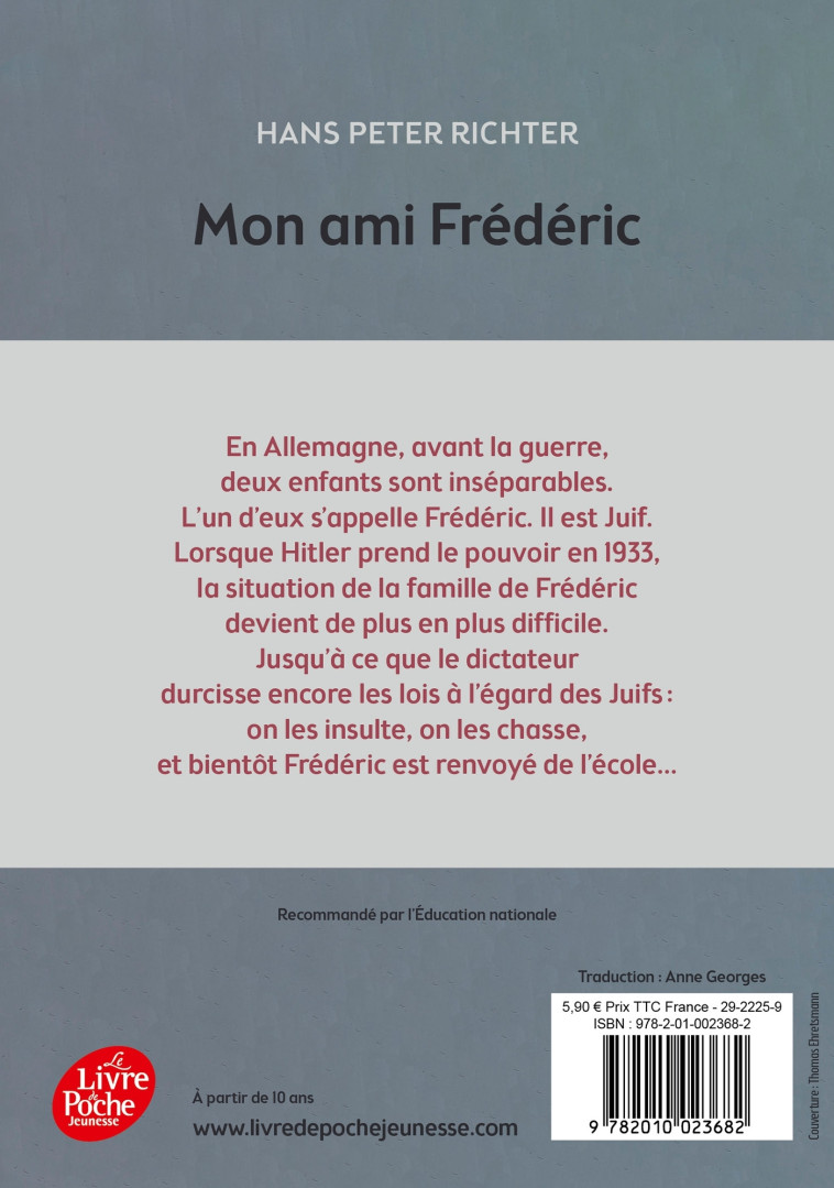 Mon ami Frédéric - Hans Peter Richter - POCHE JEUNESSE