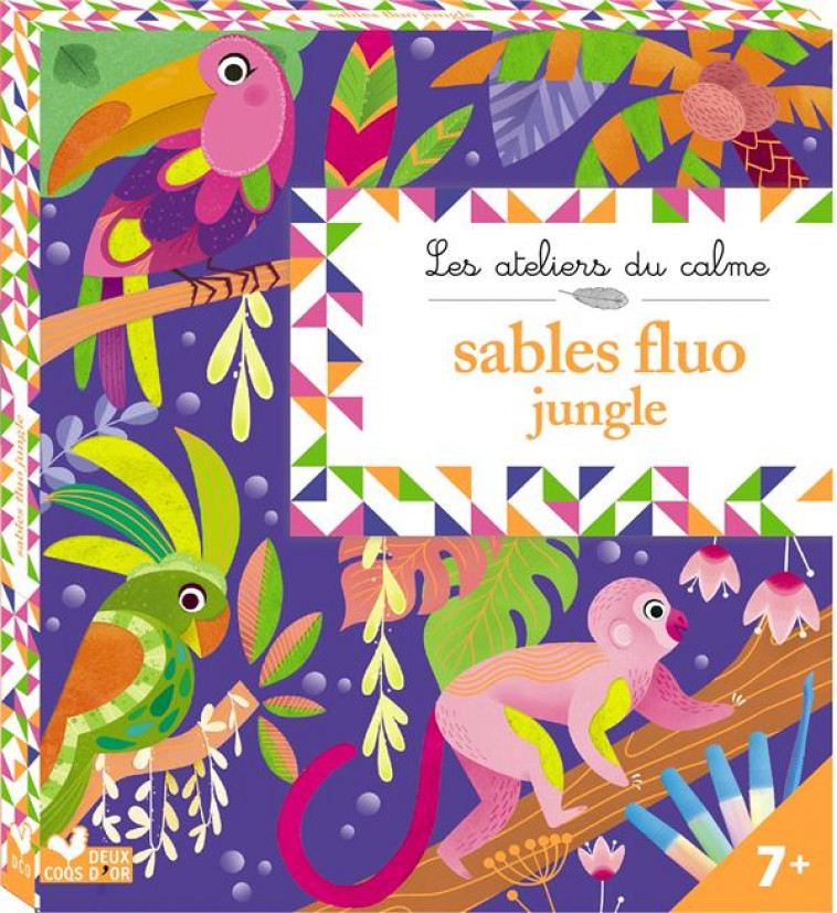 TABLEAUX SABLES FLUO JUNGLE - BOITE AVEC ACCESSOIRES - LILI LA BALEINE - NC