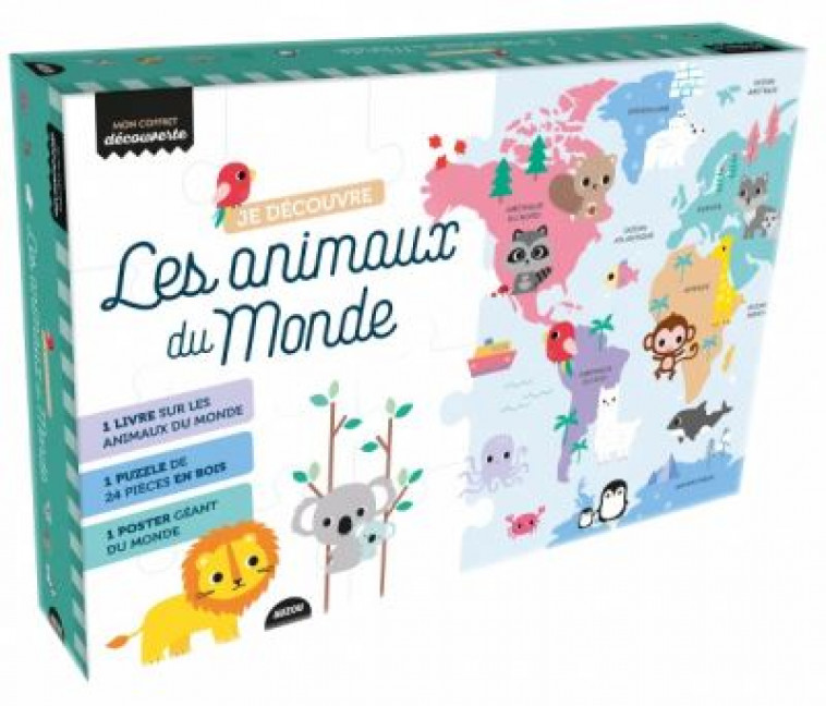 MON COFFRET DECOUVERTE - JE DECOUVRE LES ANIMAUX DU MONDE - SHIRLEY RUSLI - PHILIPPE AUZOU