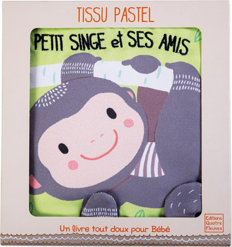 TISSU PASTEL - PETIT SINGE ET SES AMIS - FERRI FRANCESCA - QUATRE FLEUVES