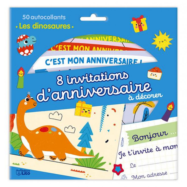 8 INVIT ANNIVERSAIRE DINOSAURE - XXX - NC