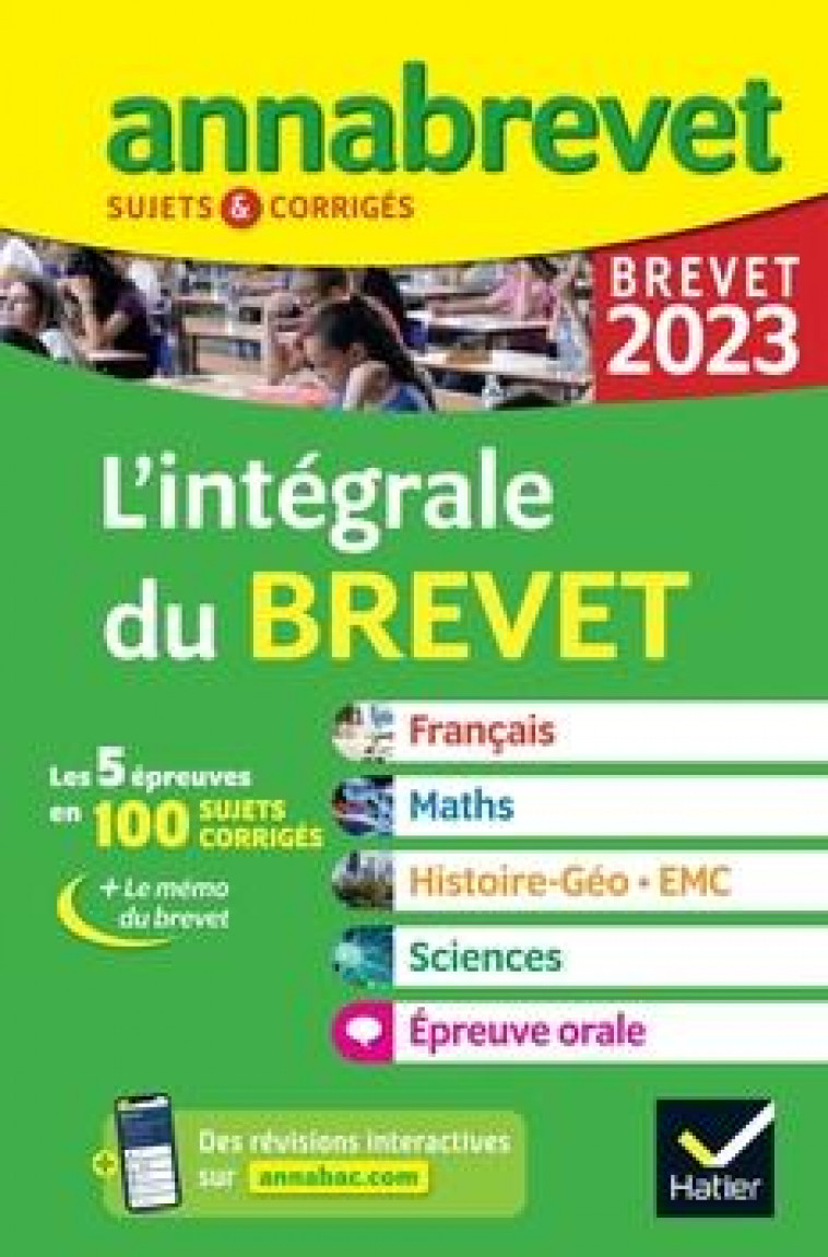 ANNALES DU BREVET ANNABREVET 2023 L-INTEGRALE DU BREVET 3E - TOUTES LES MATIERES DES EPREUVES ECRITE - XXX - HATIER SCOLAIRE