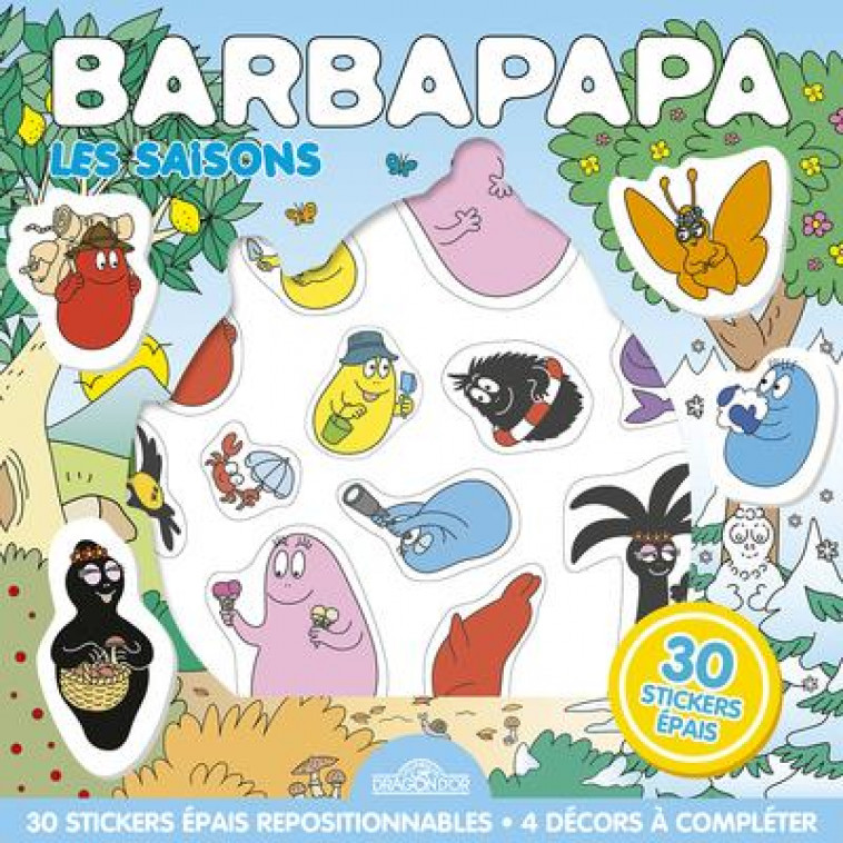 BARBAPAPA POCHETTE DE STICKERS REPOSITIONNABLES LES SAISONS - TAYLOR A E T. - NC