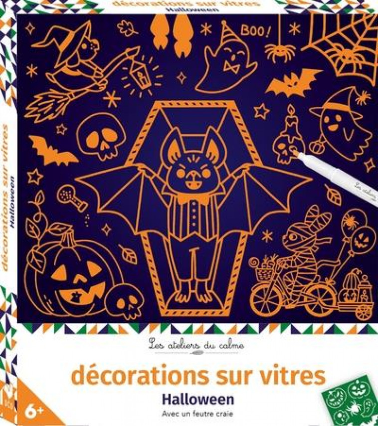 DECORATIONS SUR VITRES HALLOWEEN - BOITE AVEC ACCESSOIRES - FABRE LEA - NC