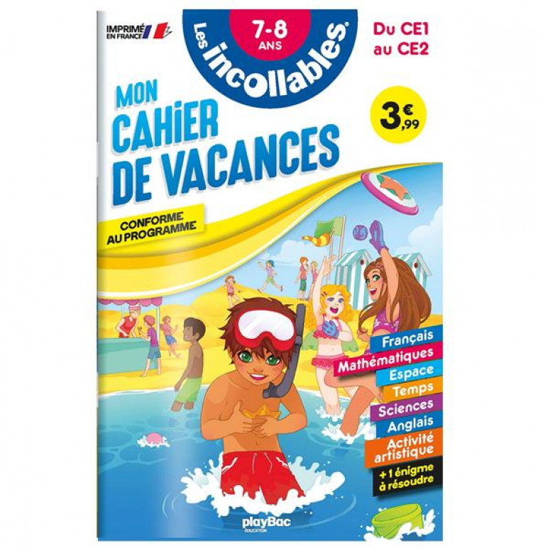 CAHIER DE VACANCES - LES INCOLLABLES - DU CE1 AU CE2 - 7-8 ANS - PLAYBAC EDITIONS - PRISMA