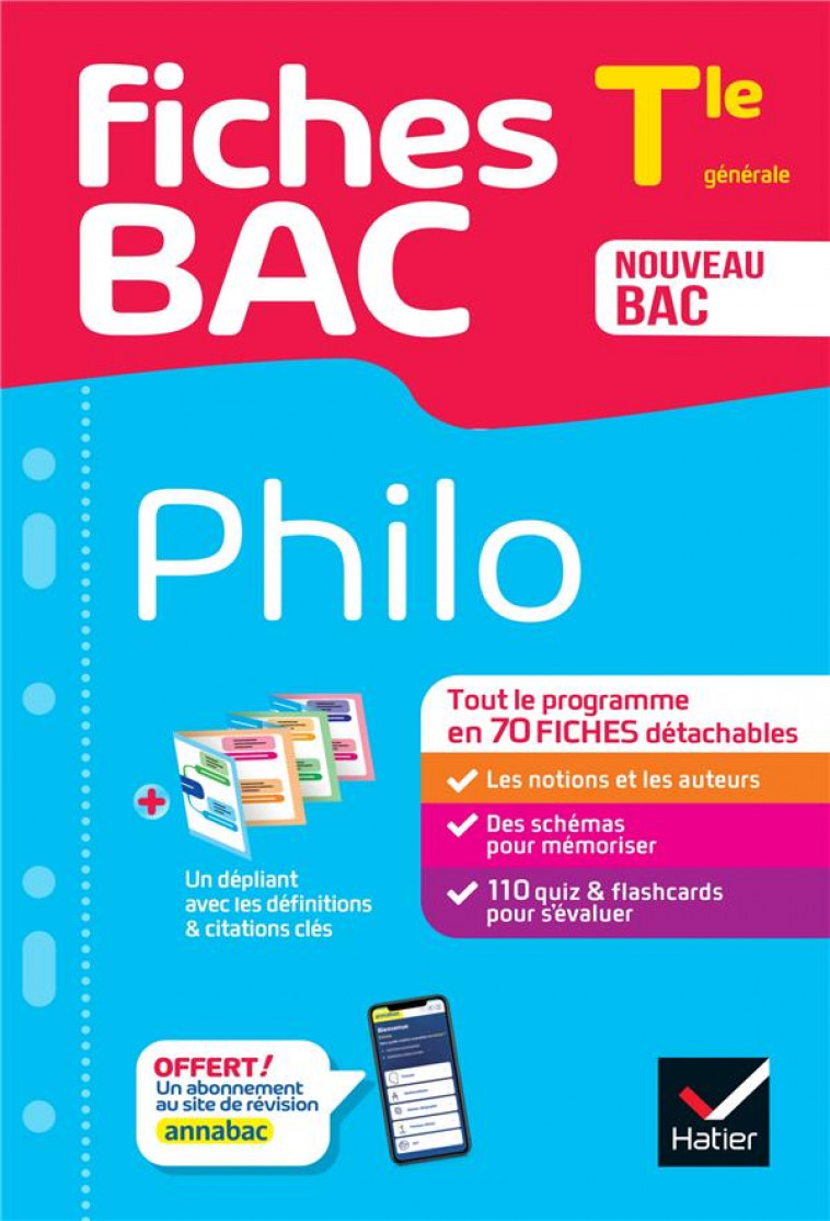 FICHES BAC PHILO TLE - BAC 2024 - TOUT LE PROGRAMME EN FICHES DE REVISION DETACHABLES - GHRENASSIA/DEKHIL - HATIER SCOLAIRE