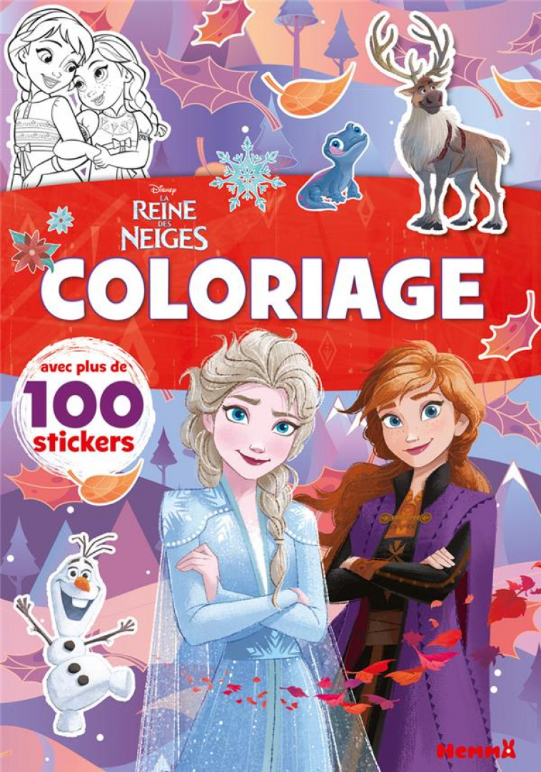 DISNEY LA REINE DES NEIGES - COLORIAGE AVEC PLUS DE 100 STICKERS (ELSA ET ANNA BRAS CROISES) - AVEC - COLLECTIF - HEMMA