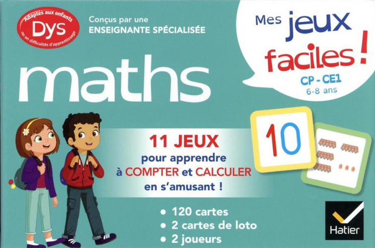 MES JEUX DE MATHS FACILE ! DYS (CP-CE1) - BARGE/TESSIER - HATIER SCOLAIRE