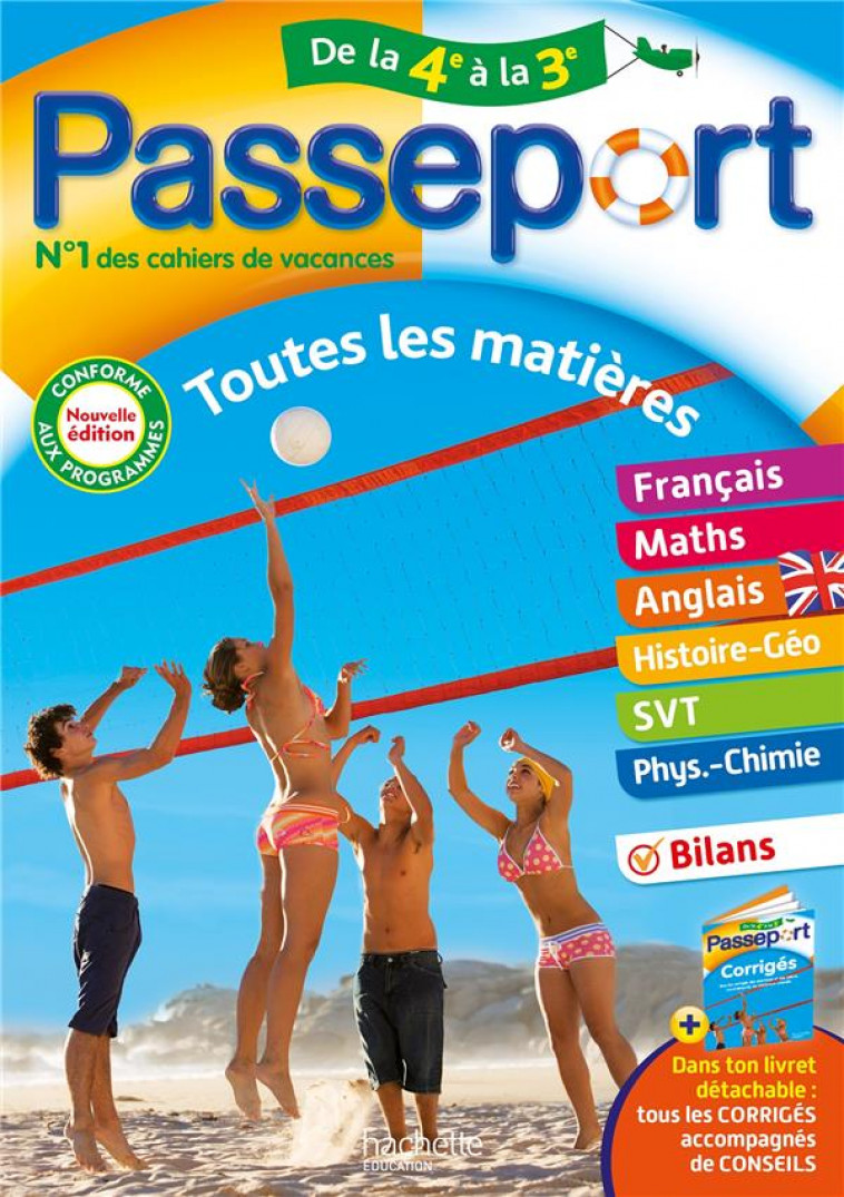 PASSEPORT - TOUTES LES MATIERES - DE LA 4E A LA 3E - CAHIER DE VACANCES 2024 - BONNET/OTTEVAERE - HACHETTE