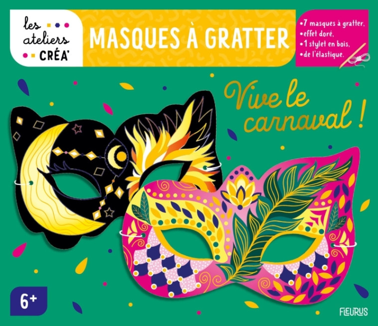 Masques à gratter   Vive le carnaval ! -  Solenne et Thomas - FLEURUS