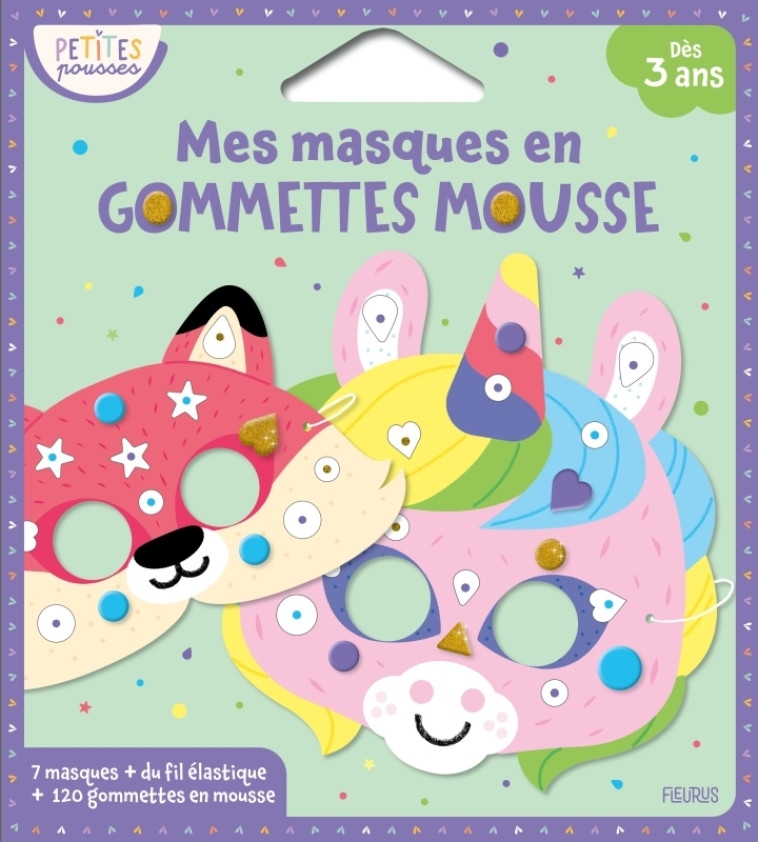 Mes masques en gommettes mousse - Animaux - Clémentine Dérodit - FLEURUS